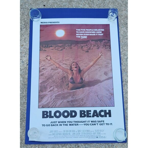Blood Beach (1980) Original HORROR MOVIE STORE VHS PROMO POSTER 19”x 27” Summer - Picture 8 of 12